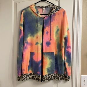 Tie dye light weight jacket.